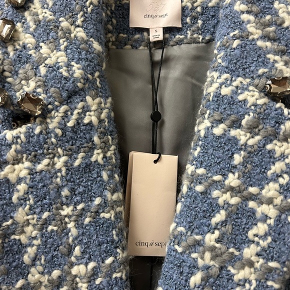 NWT $695 Cinq à Sept Mckenzie Bejeweled Tweed Coat - Picture 7 of 12